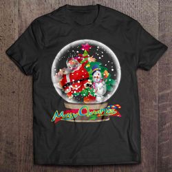 merry christmas santa claus and snowman snowball shirt