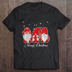 merry christmas santa claus garden gnomes in red costume christmas shirt