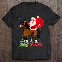merry christmas santa claus riding a horse shirt