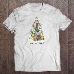 merry catmas funny cats christmas tree shirt