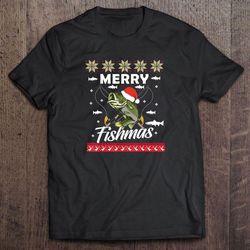 merry fishmas fishing christmas shirt