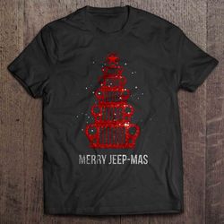 merry jeep-mas sparkle jeep christmas tree tshirt