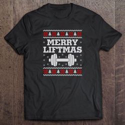 merry liftmas lifting gym workout christmas2 v-neck t-shirt