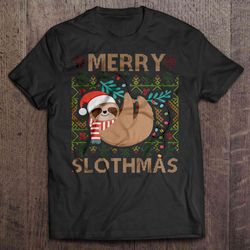 merry slothmas christmas sweater2 tshirt