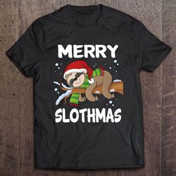 merry slothmas sloth lover christmas t-shirt