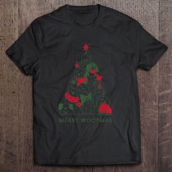 merry woofmas dog christmas tree tshirt