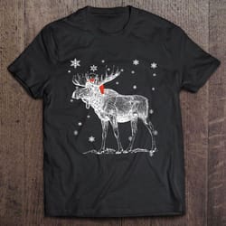 moose santa hat christmas tshirt