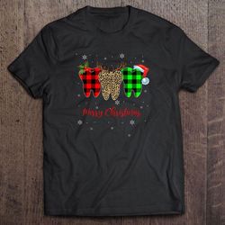 merry christmas dog paw plaid amp leopard gift tshirt