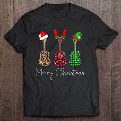 merry christmas leopard plaid paw dogs tshirt gift