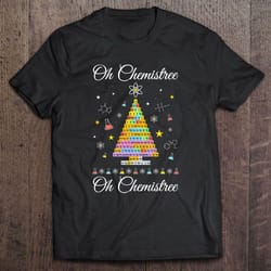 oh chemistree colorful periodic table elements chemistry christmas tshirt