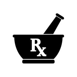mortar and pestle rx drugs pharmacy doctor pharmacist vector .eps, .svg, .dxf .png vinyl cutter ready, t-shirt, cnc clipart graphic 0388