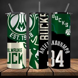 milwaukee bucks tumbler, nba logo, nba png, basketball design, nba teams, nba sports, nba tumbler wrap 02