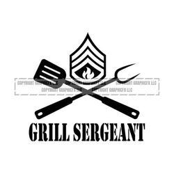grill sergeant bbq grilling barbecue cooking 1 vector .eps, .svg, .dxf & 1 .png vinyl cutter ready, t-shirt, cnc clipart graphic 0663
