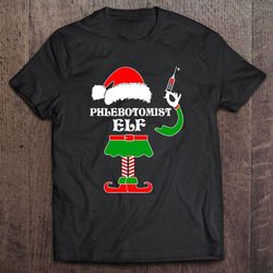 phlebotomist elf christmas shirt