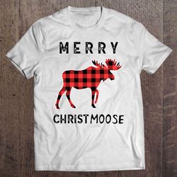 Merry ChristMoose Plaid Moose Christmas TShirt