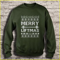 merry liftmas ugly christmas sweater tee t-shirt