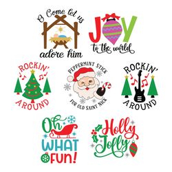 Holly Joy Bundle Christmas Svg, Ornament SVG, Christmas Ornament Svg, Merry Christmas Svg Digital Download