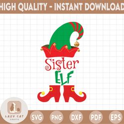 Sister Elf Svg, Christmas Svg, Little Sis Christmas Svg, Elf Family Svg, Merry Christmas SVG, Funny Christmas SVG, Svg F