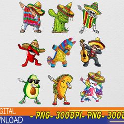 dabbing cinco de mayo taco mexican fiesta cactus party png digital download