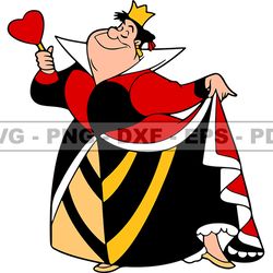 king of hearts svg, queen of hearts png, red queen svg, cartoon customs svg, eps, png, dxf 94