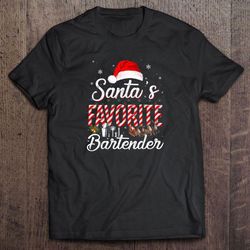 santas favorite bartender christmas2 tshirt