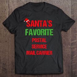 Santas Favorite Postal Service Mail Carrier Christmas TShirt Gift