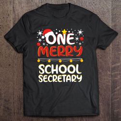 one merry school secretary christmas shirt