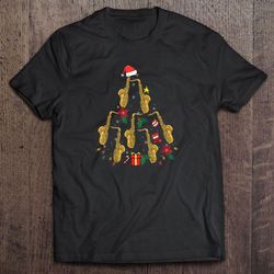 saxophone coffee christmas tshirt