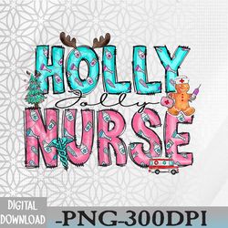 holly xmas jolly nurse christmas svg, eps, png, dxf, digital download