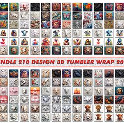 bundle 210 design 3d tumbler wrap 20oz, tumbler bundle design, sublimation tumbler bundle, 20oz skinny tumbler 08