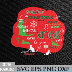 merry christmas cats holidays svg, eps, png, dxf, digital download