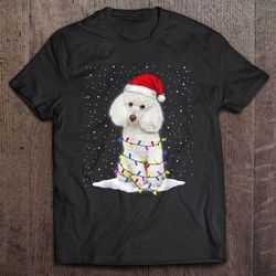 poodle santa hat christmas lights gift top