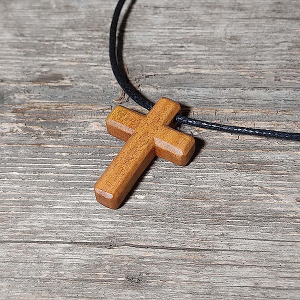 Willow wood cross necklace, 9th anniversary willow wood gift