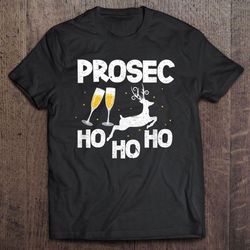 prosec ho ho ho wine reindeer christmas tshirt