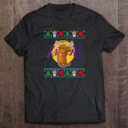 reindeer alien abduction ugly christmas ufo tshirt