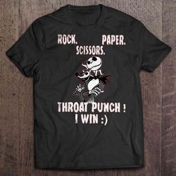 rock paper scissors throat punch i win jack skellington shirt