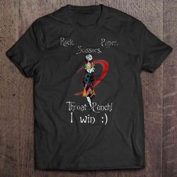 rock paper scissors throat punch i win sally shirt
