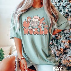 joy to the world christmas shirt, retro chritmas tee, holiday apparel, groovy christmas t-shirt, comfort color, holly jo