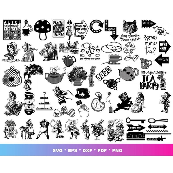Alice Falling Svg 200 Alice in Wonderland SVG, Alice and Wonderland SVG, Alice - Inspire ...