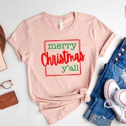 merry christmas yall  sweatshirt, retro merry christmas sweatshirt, christmas vibes sweatshirt, holiday apparel, iprinta