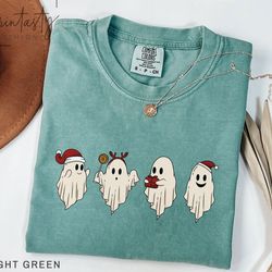 retro ghost christmas t-shirt, spooky christmas t-shirt, holiday, christmas ghosts tshirt, iprintasty christmas, spooky