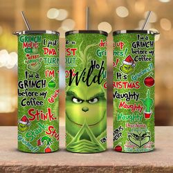 christmas tumbler png,grinch png ,merry christmas png,merry christmas svg, santa grinch 02