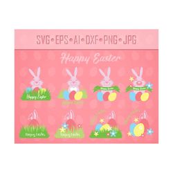 easter clipart, bunny, rabbit easter, easter egg, spring, floral, bunnies and flowers, digital clipart set ai eps svg jpg png