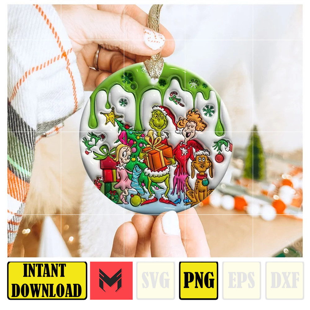 3D Inflated Christmas Ornament, Inflated Christmas Png 3D Ornamnet Design,Christmas Round Ornament PNG,Ornament Sublimation (2).jpg