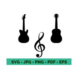 instruments clipart guitar svg guitar clipart music svg music vector music bundle cricut file