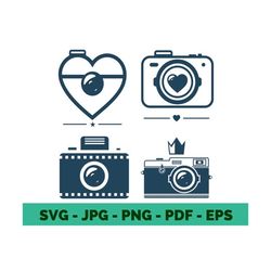 camera svg camera svg photography camera svg with heart camera svg files vinyl files for cricut silhouette clipart