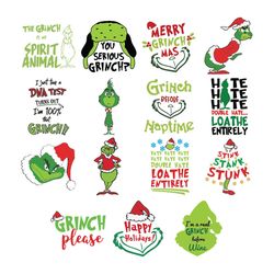 the grinch bundle christmas svg, grinch ornament svg, christmas ornament svg, merry christmas svg digital download