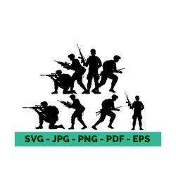 military clipart military silhouette military svg us army svg soldier vector soldier svg bundle