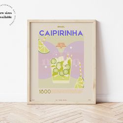 caipirinha wall art print, modern kitchen decor, retro poster, downloadable print, printable poster,  wall art.jpg