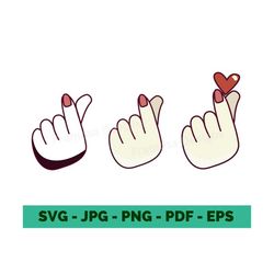 cute korean hand finger with heart svg korean heart svg korean heart finger korean heart t-shirts
